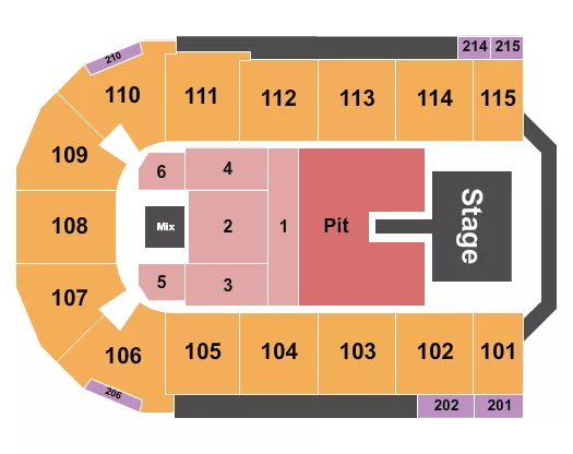 ENDSTAGE PIT CATWALK Seating Map Seating Chart