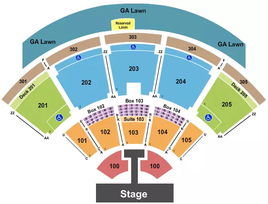 ENDSTAGE WITH CATWALK Seating Map Seating Chart