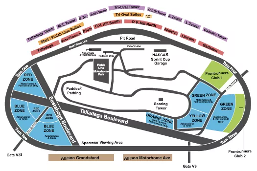 RACING Seating Map Seating Chart