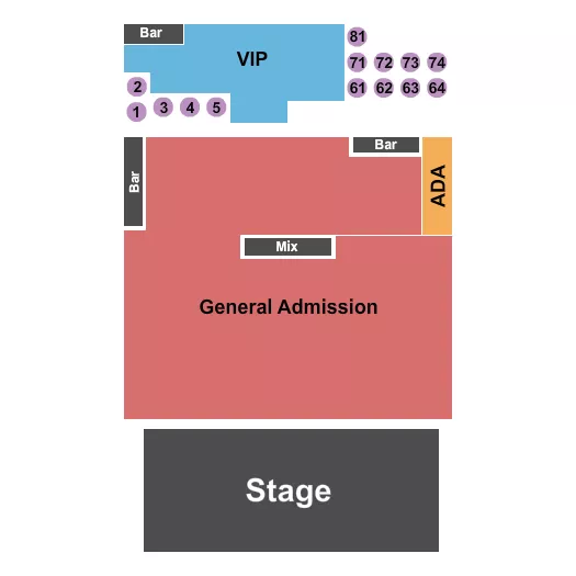 END STAGE Seating Map Seating Chart