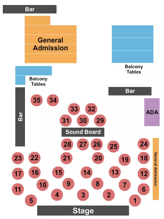 FLOOR BALCONY TABLES Seating Map Seating Chart