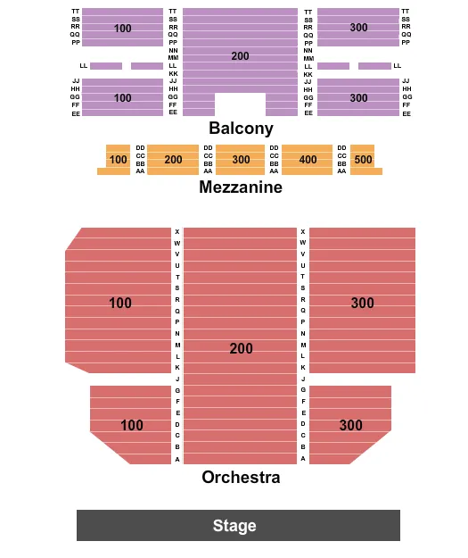 END STAGE Seating Map Seating Chart