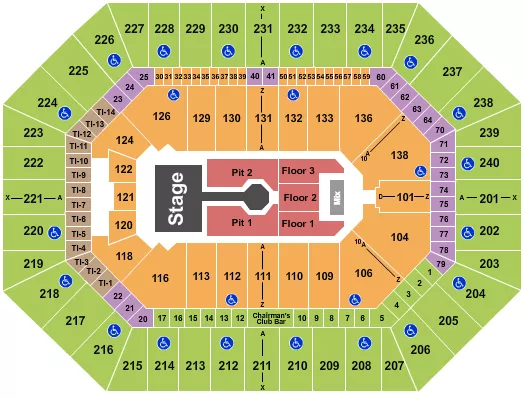 ENDSTAGE PIT 3 Seating Map Seating Chart
