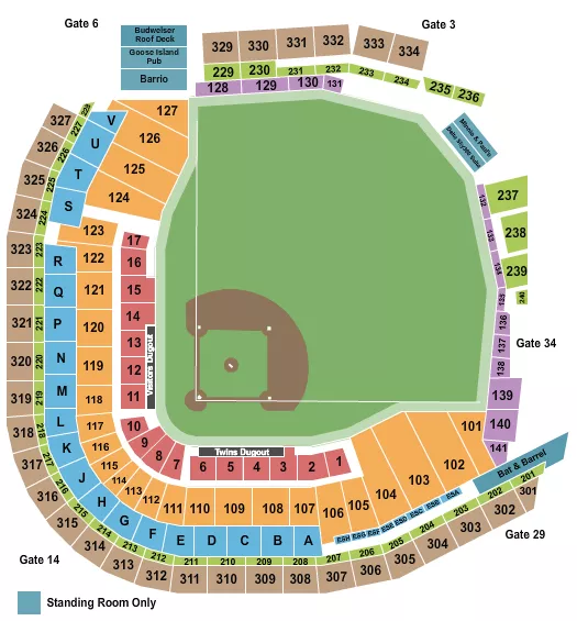 BASEBALL Seating Map Seating Chart