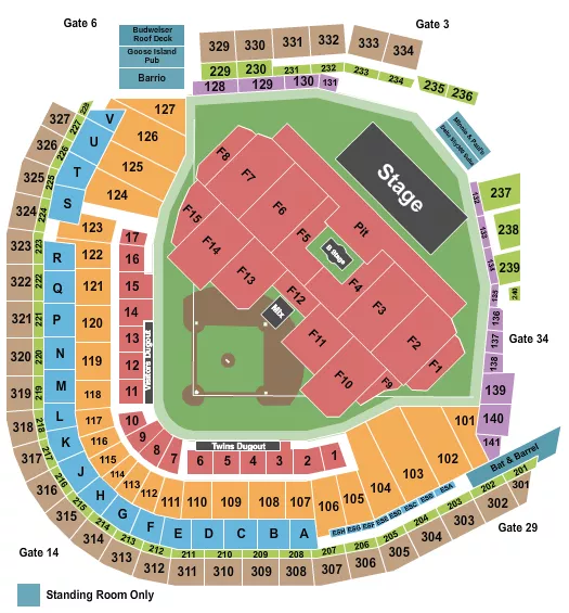 MY CHEMICAL ROMANCE Seating Map Seating Chart