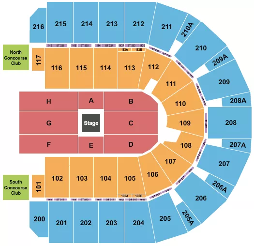 CENTER STAGE Seating Map Seating Chart