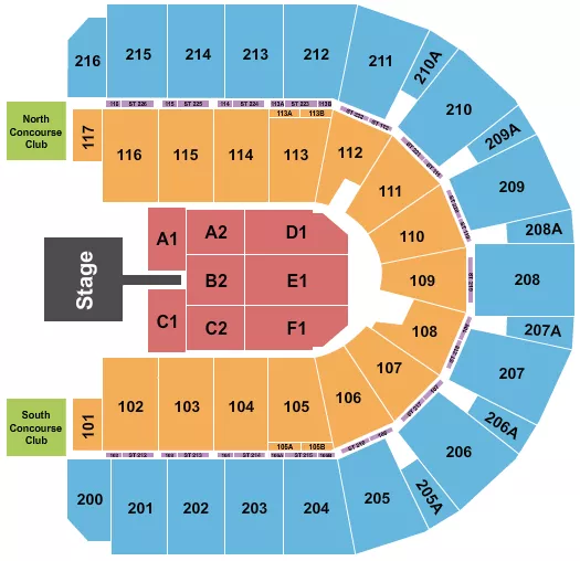ENDSTAGE PIT Seating Map Seating Chart
