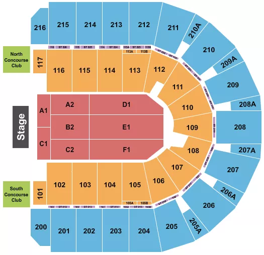 JEFF DUNHAM Seating Map Seating Chart