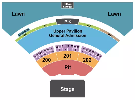 PIT UPPER GA Seating Map Seating Chart