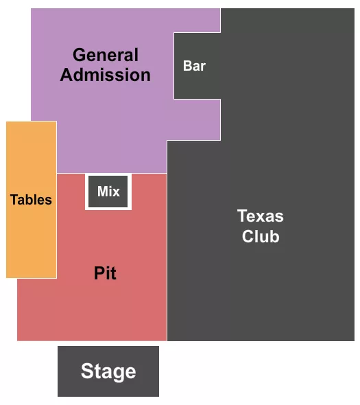 PIT GA TABLES Seating Map Seating Chart