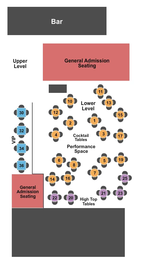 THE ABBEY ORLANDO ENDSTAGE Seating Map Seating Chart