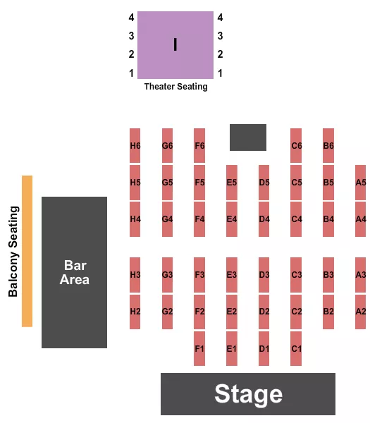THE ADMIRAL OMAHA ENDSTAGE TABLES Seating Map Seating Chart