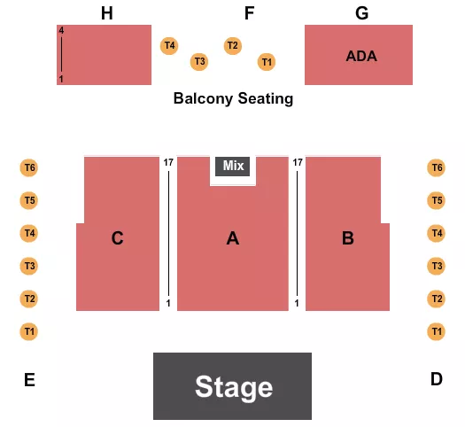 THE ADMIRAL OMAHA ENDSTAGE 2 Seating Map Seating Chart