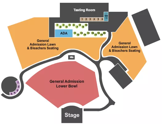 ENDSTAGE GA LOWER Seating Map Seating Chart