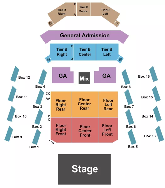 THE ANTHEM DC ENDSTAGE RSV GA TIER Seating Map Seating Chart