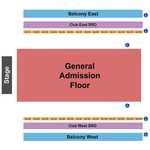 THE ARMORY MINNEAPOLIS ENDSTAGE GA FLOOR Seating Map Seating Chart
