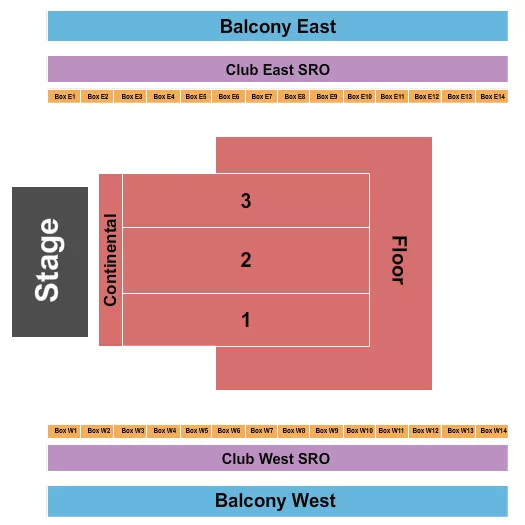 THE ARMORY MINNEAPOLIS ENDSTAGE FLR Seating Map Seating Chart