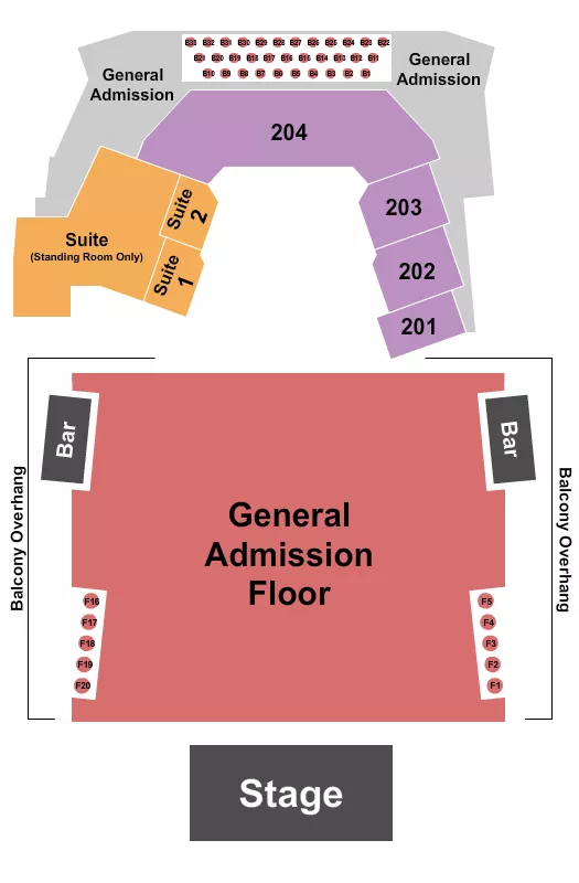 THE ASTRO NE ENDSTAGE GA 2 Seating Map Seating Chart