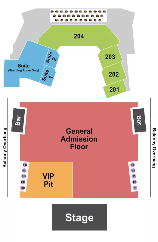THE ASTRO NE ENDSTAGE GA VIP Seating Map Seating Chart