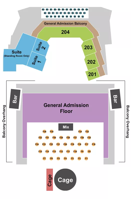 THE ASTRO NE MMA Seating Map Seating Chart