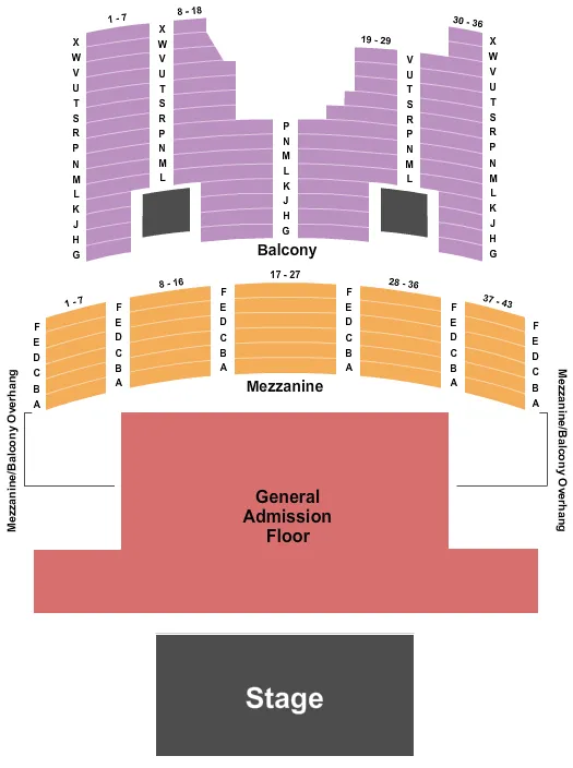 ENDSTAGE GA FLOOR Seating Map Seating Chart