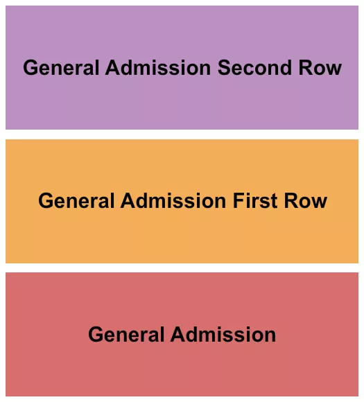 THE BASEMENT EAST NASHVILLE GA GA FIRST ROW GA SECOND ROW Seating Map Seating Chart
