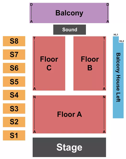 ENDSTAGE RSV Seating Map Seating Chart