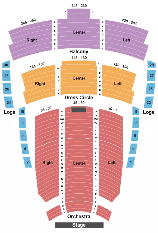 END STAGE Seating Map Seating Chart