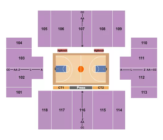 HARLEM GLOBETROTTERS Seating Map Seating Chart