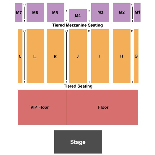 ENDSTAGE GA VIP FLOOR Seating Map Seating Chart