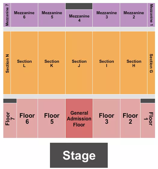 ENDSTAGE RSV GA FLOOR Seating Map Seating Chart