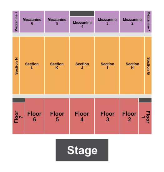 END STAGE Seating Map Seating Chart