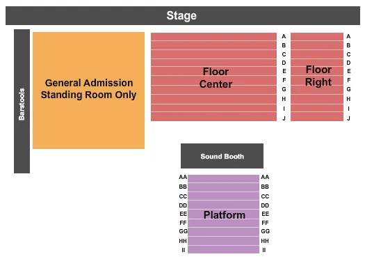 DAVID CROSBY Seating Map Seating Chart