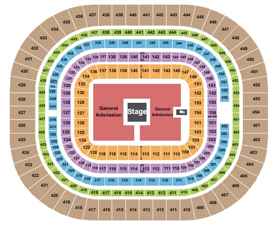 THE DOME AT AMERICAS CENTER ZACH BRYAN Seating Map Seating Chart
