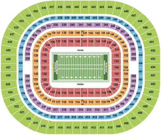 THE DOME AT AMERICAS CENTER FOOTBALL Seating Map Seating Chart