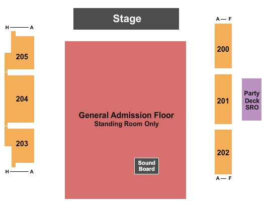 VANCE JOY Seating Map Seating Chart