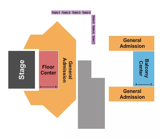 ENDSTAGE GA RSV FLR Seating Map Seating Chart