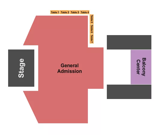 GA FLOOR TABLES Seating Map Seating Chart