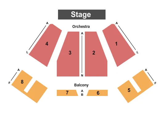 THE EMERSON CENTER FL END STAGE Seating Map Seating Chart