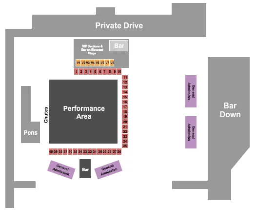 RODEO Seating Map Seating Chart