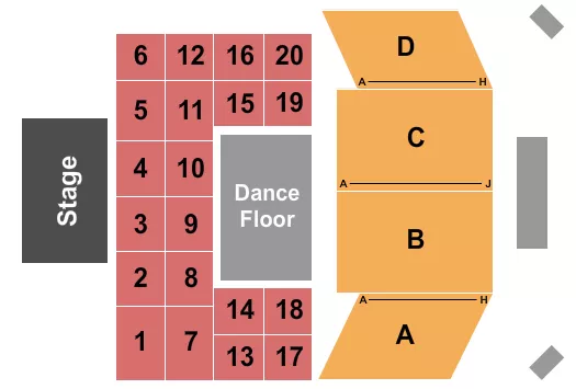 THE EVENT CENTER AT HOLLYWOOD CASINO COLUMBUS ENDSTAGE DANCEFLR TABLES Seating Map Seating Chart