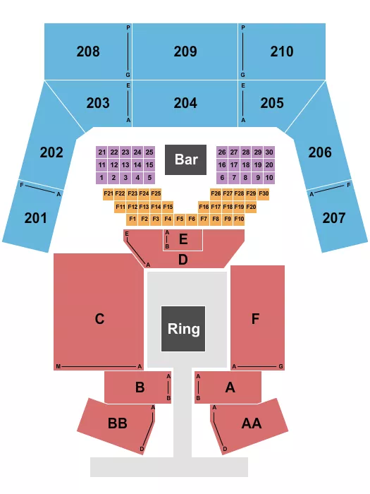 THE FACTORY CHESTERFIELD WWE Seating Map Seating Chart
