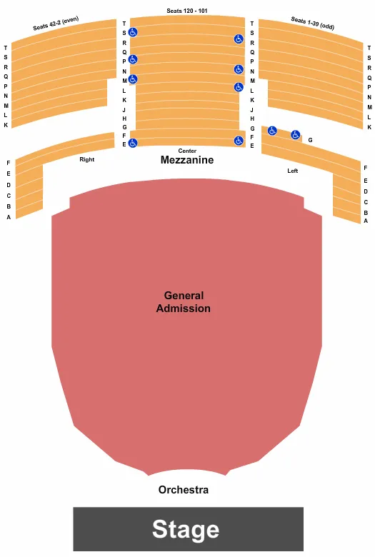 END STAGE GA Seating Map Seating Chart