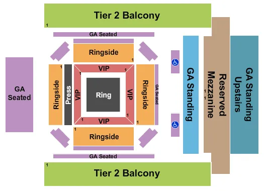 THE FILLMORE PHILADELPHIA WWE LIVE Seating Map Seating Chart
