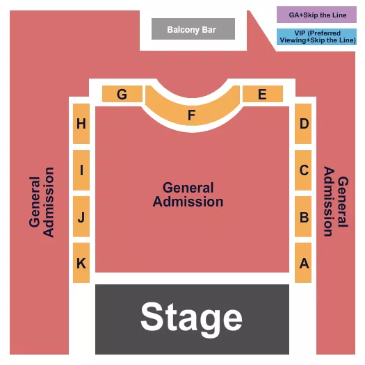 THE FORGE JOLIET GA VIP TABLES Seating Map Seating Chart