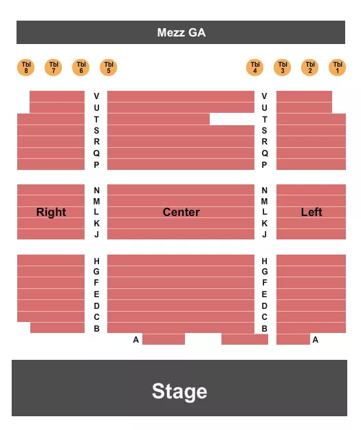 ENDSTAGE WITH TABLES Seating Map Seating Chart