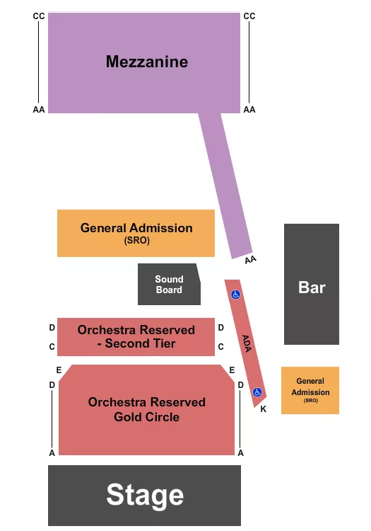 THE GUILD THEATRE MENLO PARK ENDSTAGE GC RSV Seating Map Seating Chart