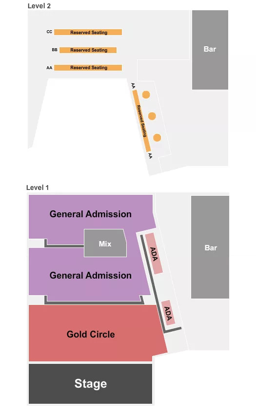 THE GUILD THEATRE MENLO PARK GA GA GC MEZZ Seating Map Seating Chart