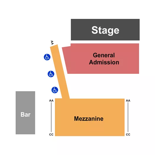 THE GUILD THEATRE MENLO PARK MEZZ GA Seating Map Seating Chart
