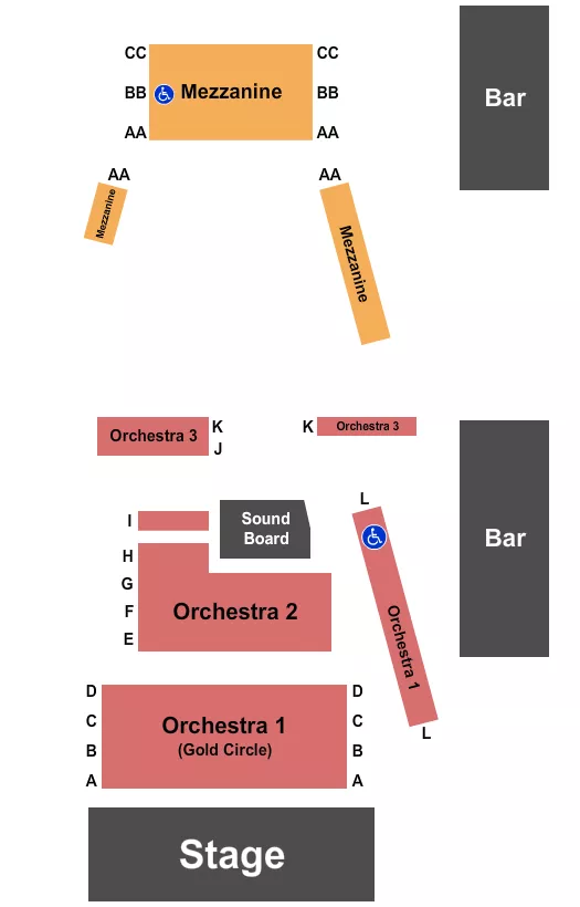 THE GUILD THEATRE MENLO PARK ENDSTAGE GC Seating Map Seating Chart